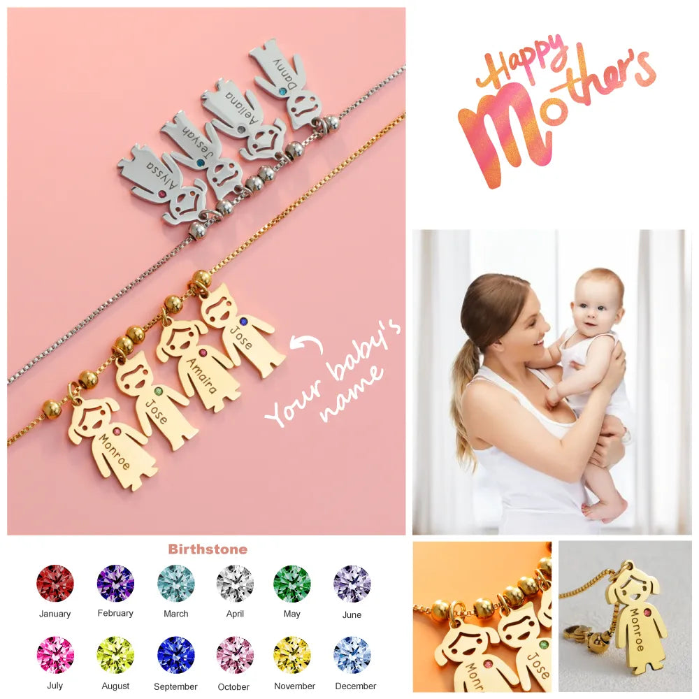 Colar Feminino Personalizado Meus Filhos Banhado