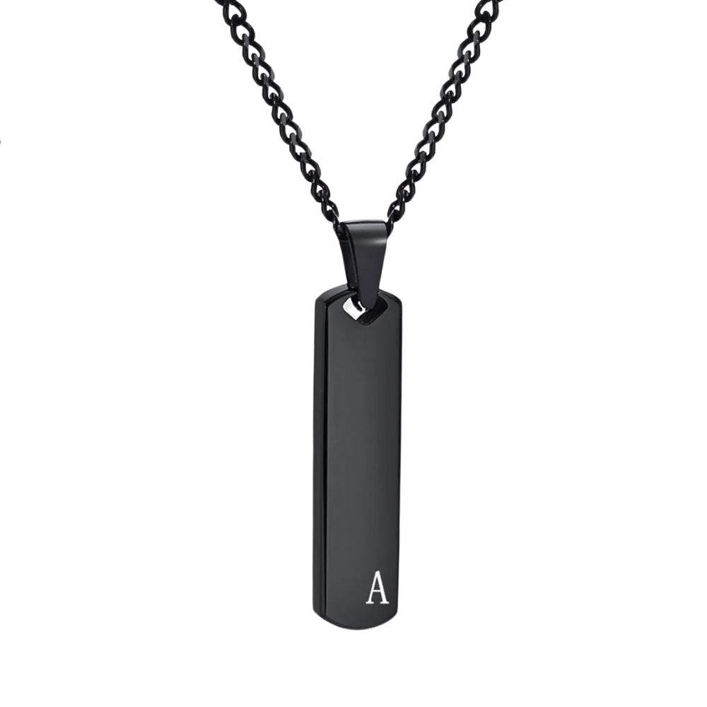 Colar Masculino Tag Personalizada Letra Banhado
