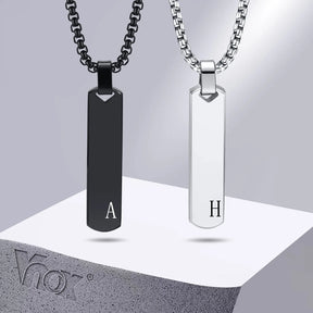 Colar Masculino Tag Personalizada Letra Banhado