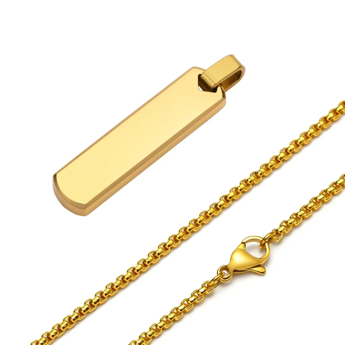 Colar Masculino Tag Personalizada Letra Banhado
