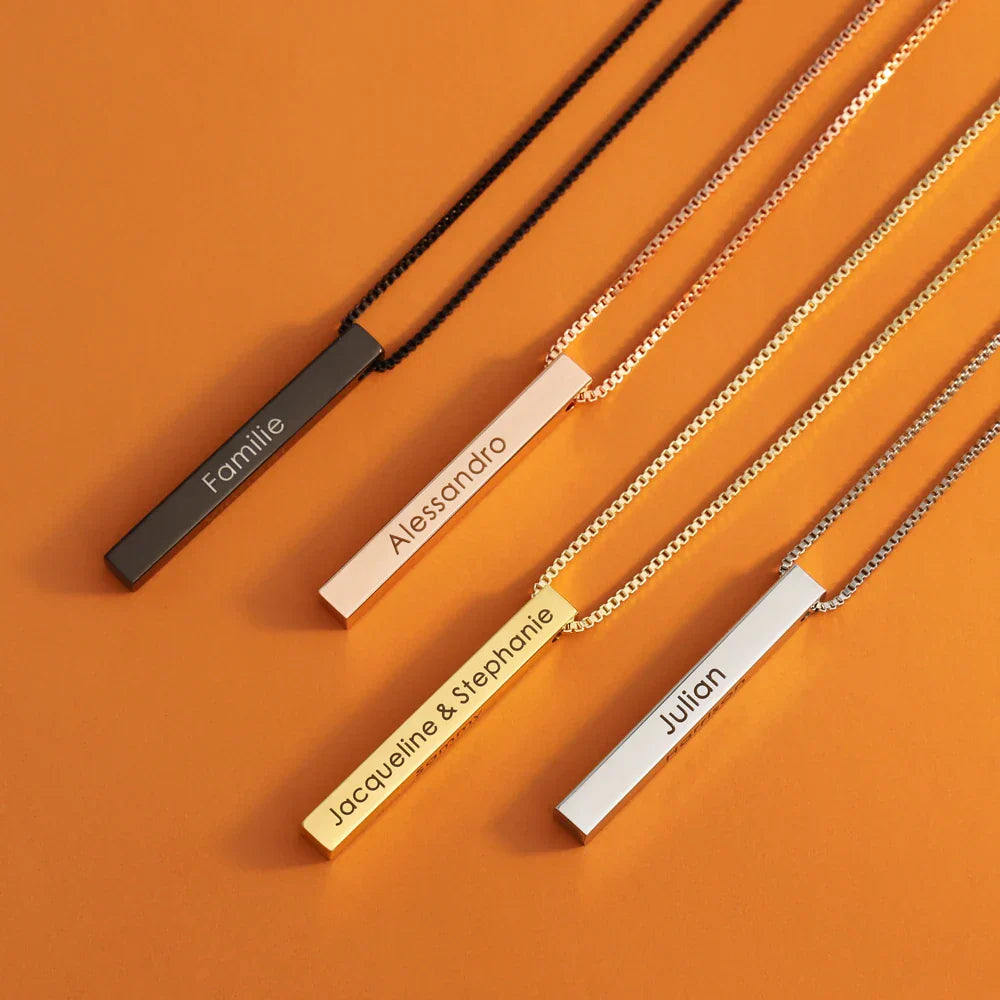 Colar Masculino 4d Nome Personalizado Banhado