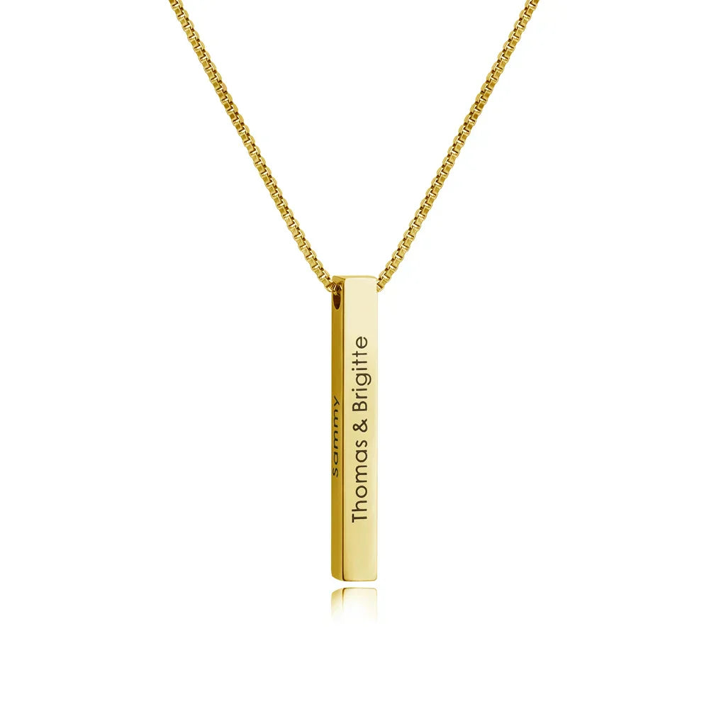 Colar Masculino 4d Nome Personalizado Banhado