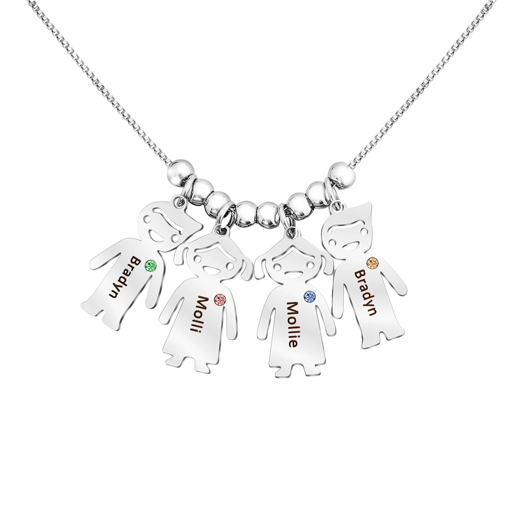 Colar Feminino Personalizado Meus Filhos Banhado