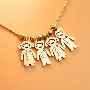 Colar Feminino Personalizado Meus Filhos Banhado