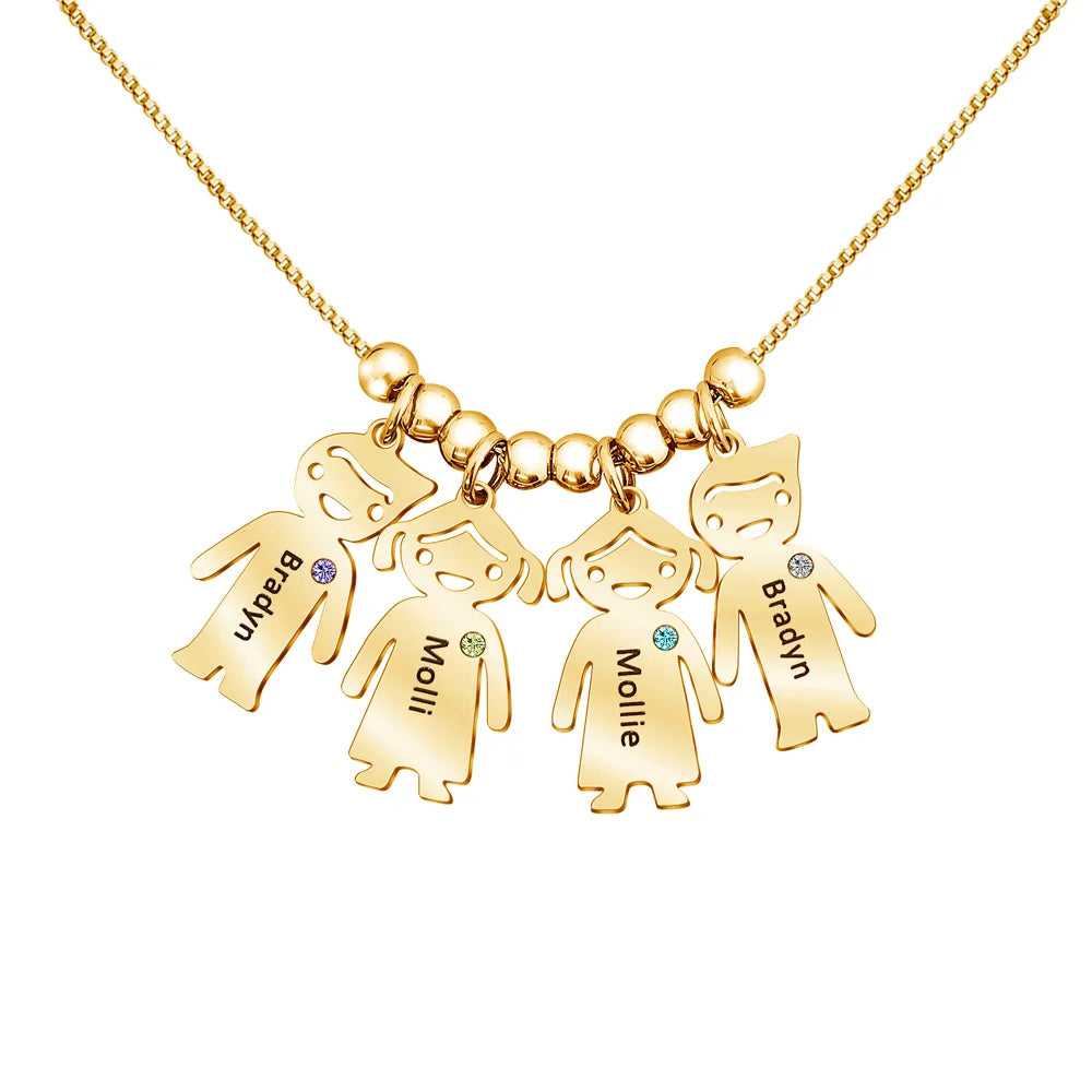 Colar Feminino Personalizado Meus Filhos Banhado