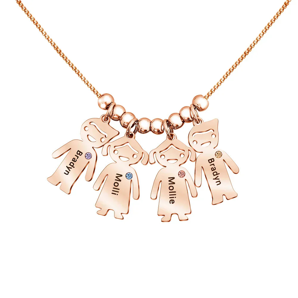 Colar Feminino Personalizado Meus Filhos Banhado
